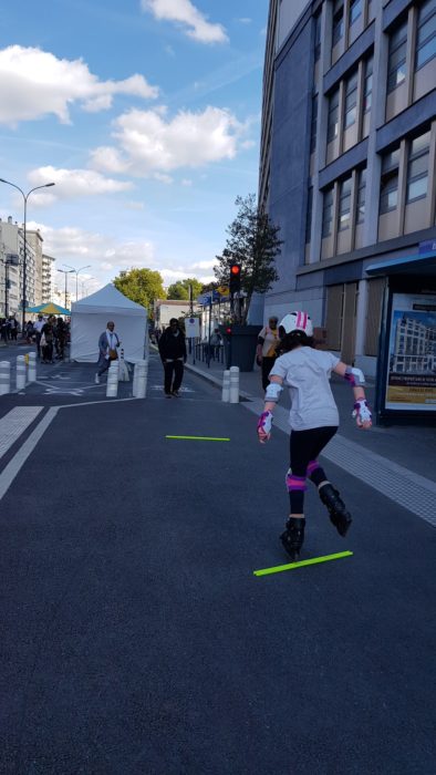 Franchissement de barres en rollers